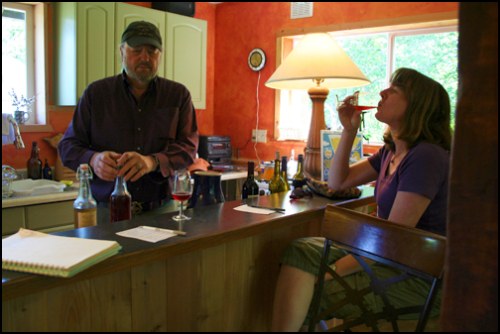 Tasting Cider at the Eaglemount Tasting Studio with Jim Davis.