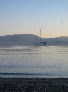 Lopez Island sailboat off Spencer Spit State Park